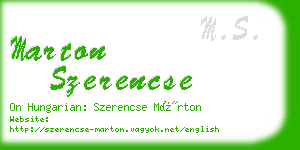 marton szerencse business card